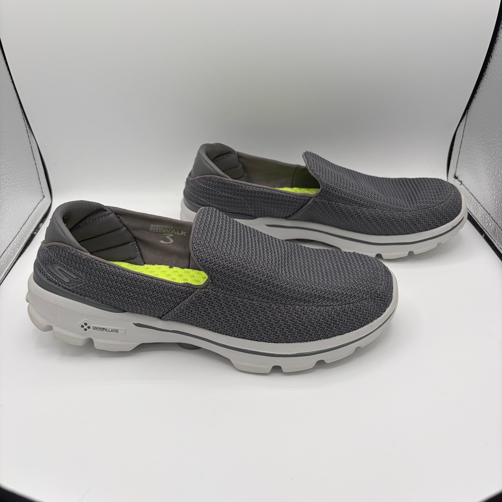 Skechers GoWalk 3 Slip On Men Size 9.5 Athletic Charcoal Gray Goga Mat 53980
